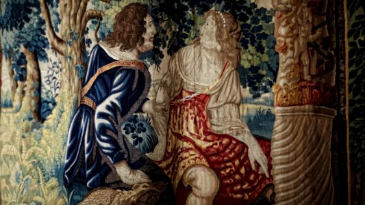 Web, Grevens sängkammare. Detalj, tapet, engelska jakten - Skoklosters slott - 88047