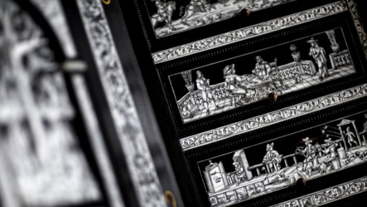 Web, Kungssalen. Kabinettskåp, detalj - Skoklosters slott - 88026