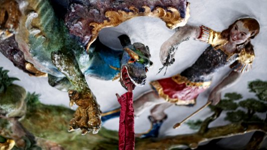 Web, Kungssalen. Interiör, detalj, tak, drake - Skoklosters slott - 88023