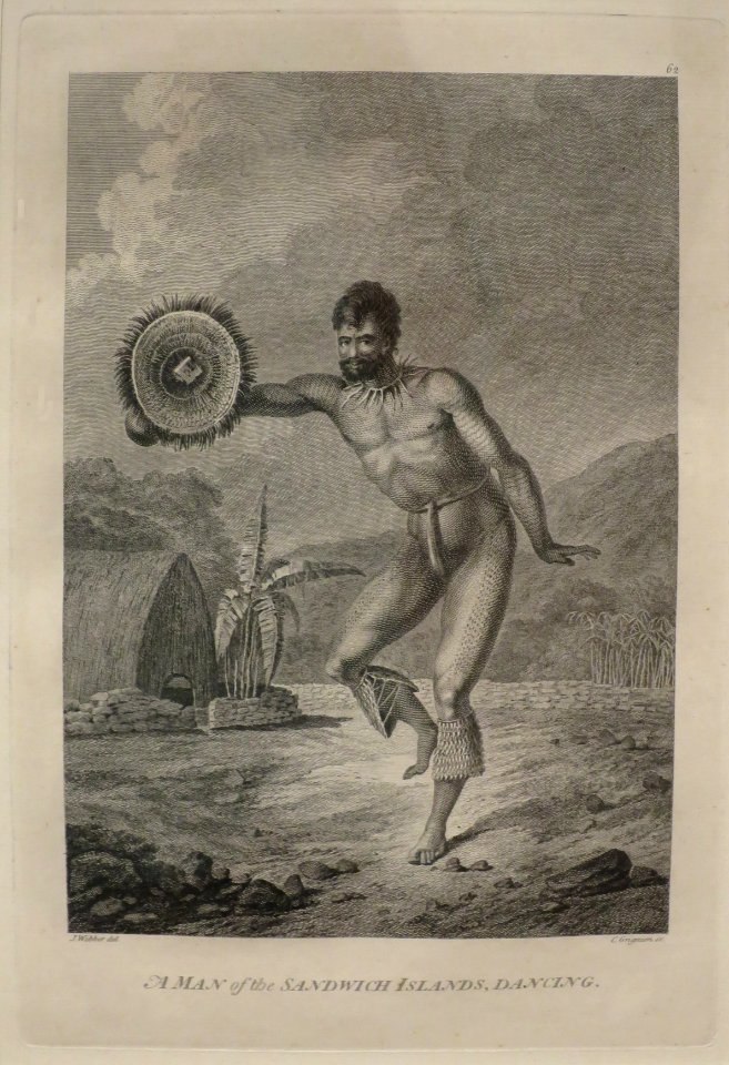 'A Man of the Sandwich Islands, Dancing' after John Webber, 1784, Honolulu Museum of Art