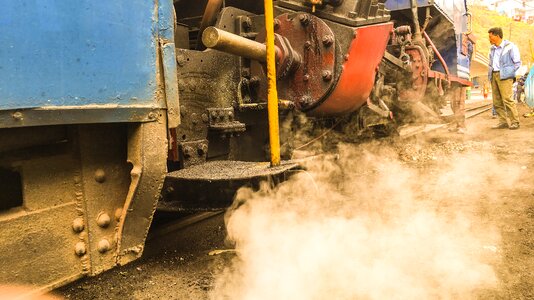 Smoke coal train engine photo