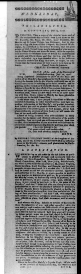 Wednesday - Philadelphia, in Congress, July 19, 1776. Resolved... LCCN2003678094