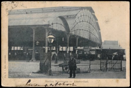 Weesperpoortstation (gesloopt eind 1939) Uitgave N.J. Boon, Amsterdam photo