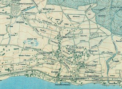 Wegkarte 1919 Dorf