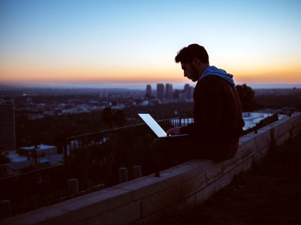 Night sunset silhouette