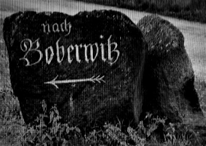 Wegzeichenstein Richtung Boberwitz bei Sprottau