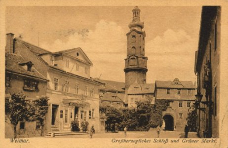 Weimar, Thüringen - Großherzogl. Schloss und Grüner Markt (Zeno Ansichtskarten)
