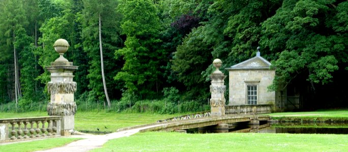 Weir walkway - Studley Royal Park - North Yorkshire, England - DSC00797 photo