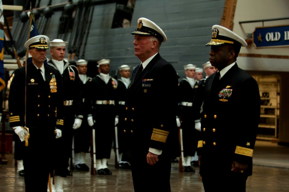 Welcoming ceremony inside the National Museum of the U.S. Navy 080125-N-FI224-086