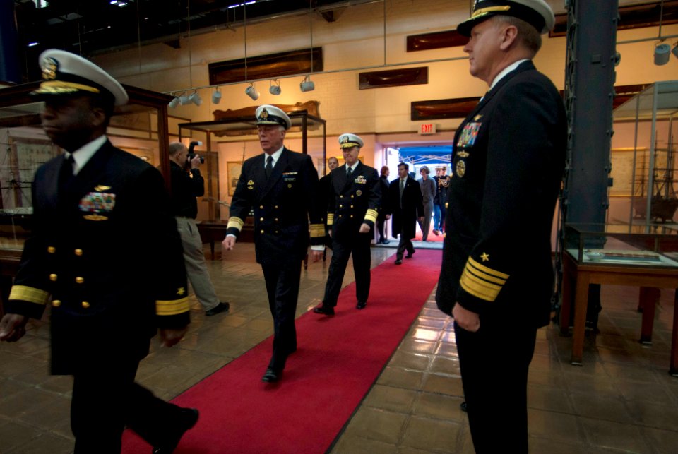 Welcoming ceremony inside the National Museum of the U.S. Navy 080125-N-FI224-011