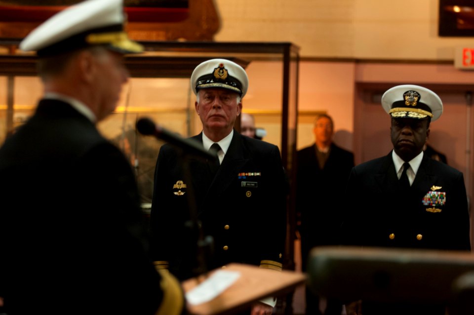 Welcoming ceremony inside the National Museum of the U.S. Navy 080125-N-FI224-096