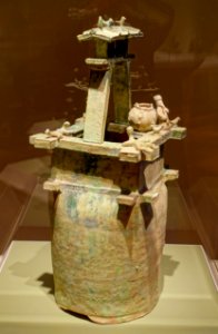 Well model, Henan or Shaanxi province, China, Eastern Han dynasty, 1st-3rd century AD, earthenware with calcified green lead glaze - Portland Art Museum - Portland, Oregon - DSC08658 photo
