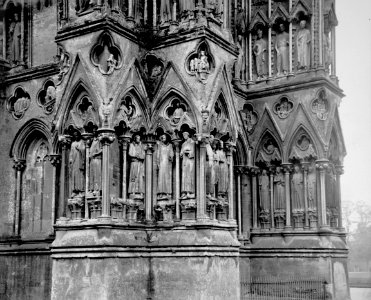 Wells Cathedral, Sculpture on the North West Angel by Francis Bedford