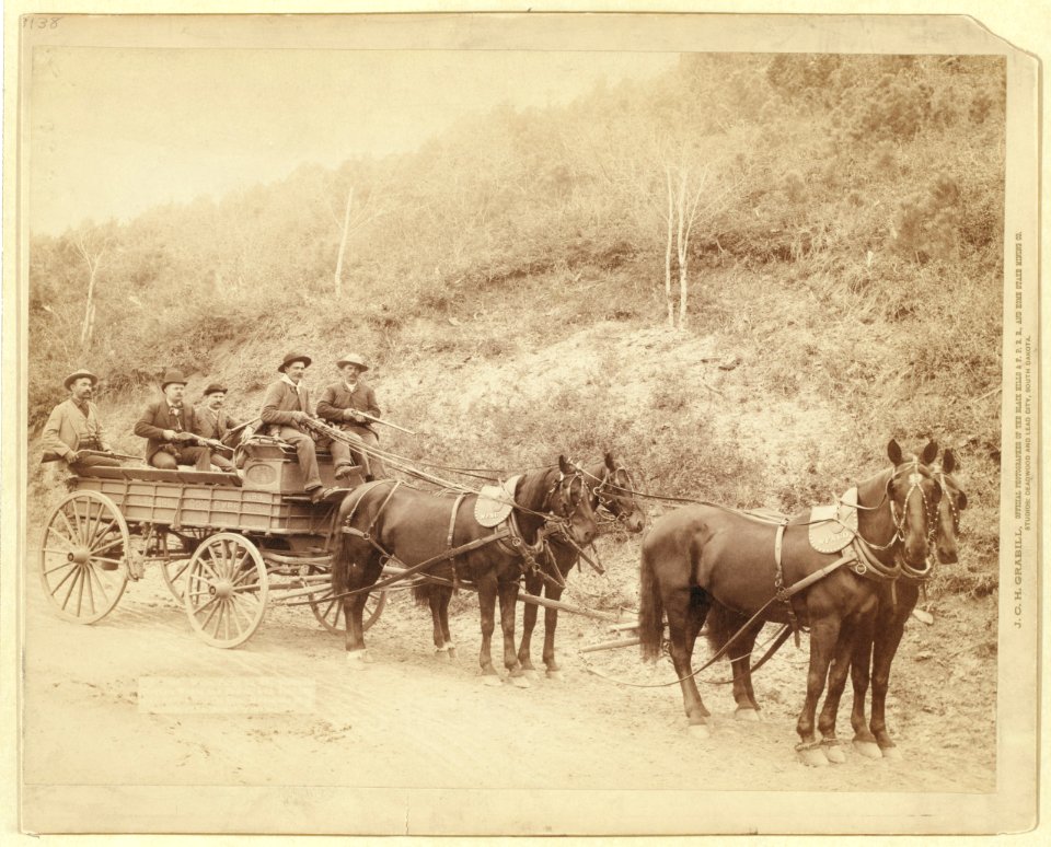 Wells Fargo Express Co. Deadwood Treasure Wagon and Guards with $250,000 gold bullion from the Great Homestake Mine, Deadwood, S.D., 1890 LCCN99613880