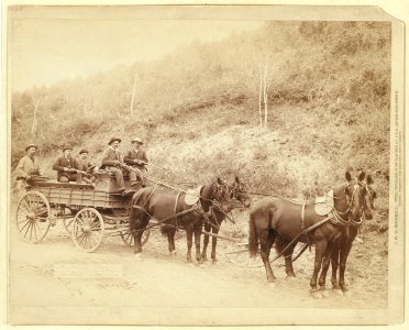 Wells Fargo Express Co. Deadwood Treasure Wagon and Guards with $250,000 gold bullion from the Great Homestake Mine, Deadwood, S.D., 1890 LCCN99613880 photo