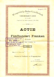 Wengernalp-Bahn-Gesellschaft 1892 photo