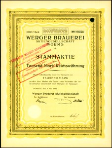 Werger Brauerei 1922