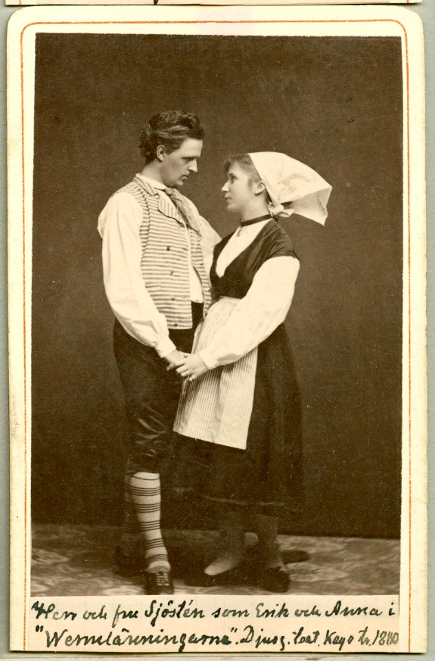 Wermlänningarne, Djurgårdsteatern 1880. Rollporträtt - SMV - H7 131