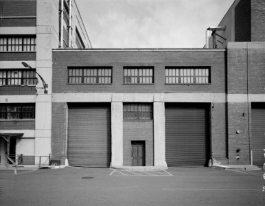 West elevation of crane runway attached to Building No. 143