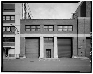 West elevation of crane runway attached to building 143