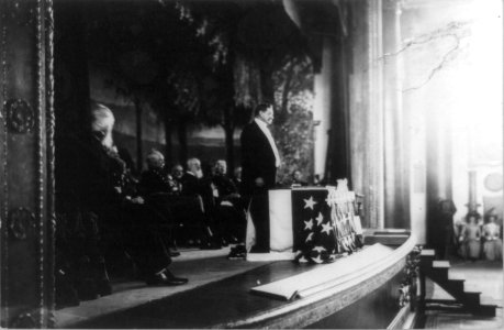 West Point graduation- Sec'y Dickinson addressing cadets at graduation, 1909. LCCN2002705794 photo