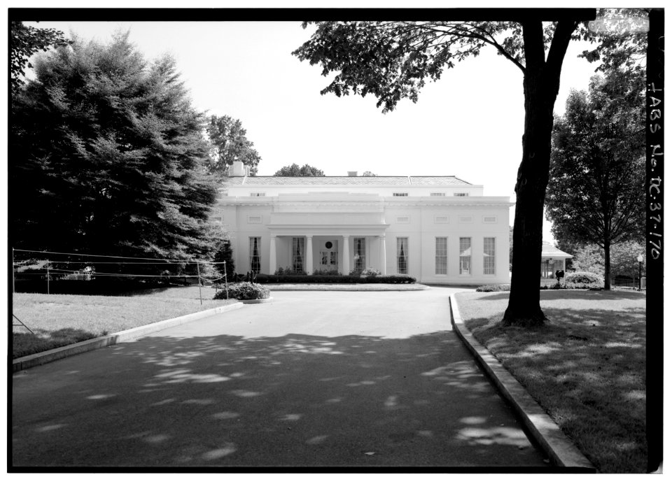 West wing view of north elevation