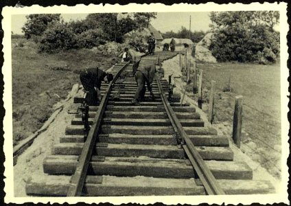 Westerbork, Holland, Construction of railway tracks leading to the camp 3