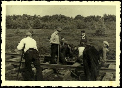 Westerbork, Holland, Construction of railway tracks leading to the camp 6