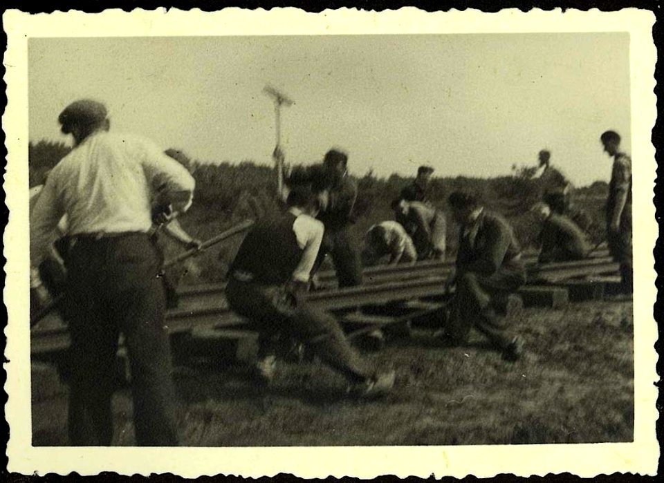 Westerbork, Holland, Construction of railway tracks leading to the camp