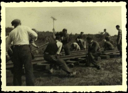 Westerbork, Holland, Construction of railway tracks leading to the camp