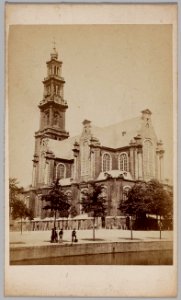 Westermarkt met Westerkerk gezien vanaf de Keizersgracht Afmetingen carte-de-visite 106x63 mm 10003 25633