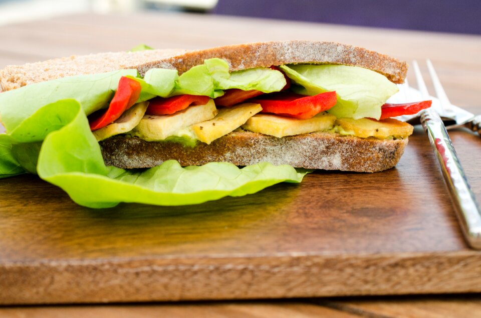 Tofu avocado bread with maia