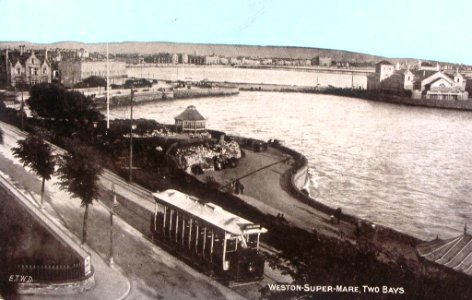 Weston-super-Mare Madeira Cove with tram