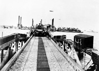 Whale floating roadway, Mulberry harbour system, Normandy Invasion, June 1944 (28321718668)