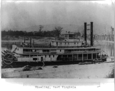 Wheeling, West Virginia, Ohio River steamer and the Island in 1869 LCCN2013646354