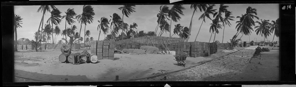 Whiskey cases on beach, Bimini, Bahamas LCCN2017645746