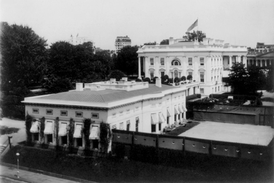 White House Office Building, and tennis court c.1909