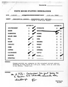 White House Staffing Memorandum, Presidential Address, Brandenburg Gate (Revised) (5-29 - 9-00am draft) - NARA - 198489