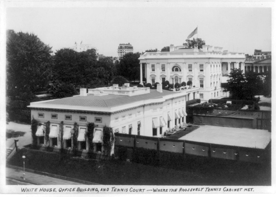 White House, Office Building, and tennis court, (Washington, D.C.) where the Roosevelt tennis cabinet met LCCN2002698311