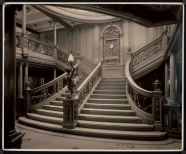 White Star Steamship Olympic grand stairway, second landing LCCN2002721297 photo