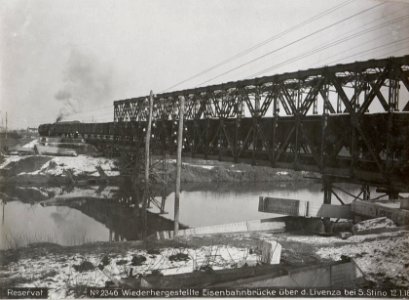 Wiederhergestellte Eisenbahnbrücke über d.Livenza bei S.Stino 12.1.18. (BildID 15613655)