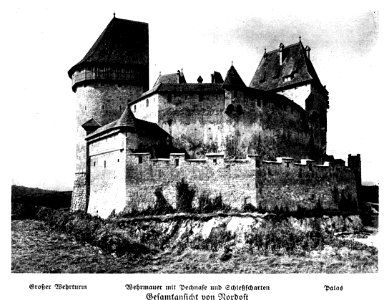 Wiederaufbau Burg Kreuzenstein von NO 1925 dgE