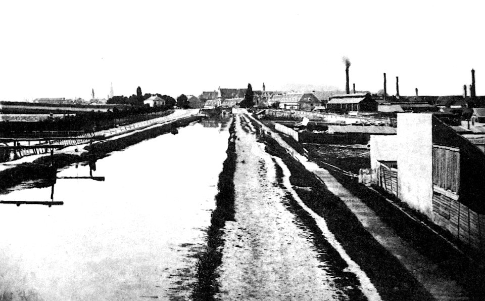 Wiener Neustädter Kanal bei Sankt Marx um 1860