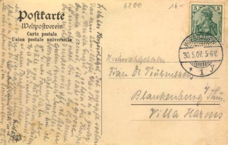 Wiesbaden, Hessen - Kranzplatz mit Hygiea-Gruppe, Englischem Hof und Schwarzem Bock (back) (Zeno Ansichtskarten)