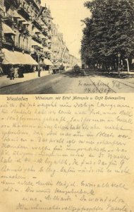 Wiesbaden, Hessen - Wilhelmstraße mit Hotel Metropole und Café Hohenzollern (Zeno Ansichtskarten)
