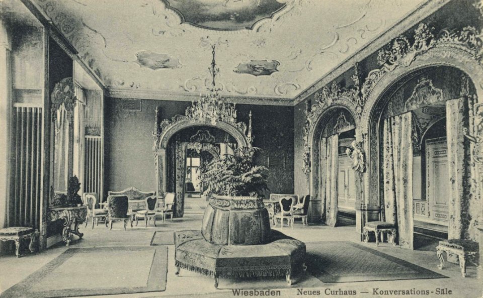 Wiesbaden, Hessen - Kurhaus, Konversationsräume (Zeno Ansichtskarten)