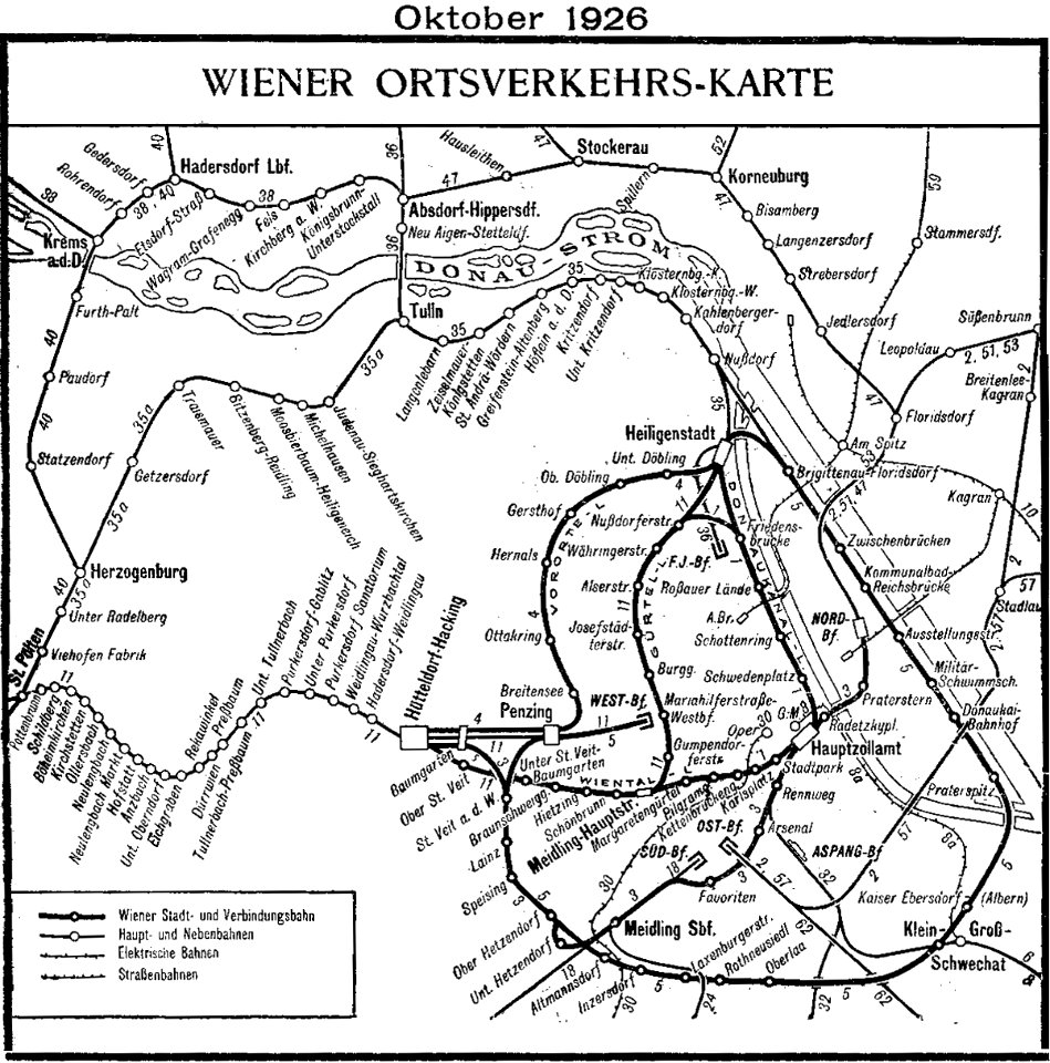Wiener Ortsverkehrs-Karte Oktober 1926