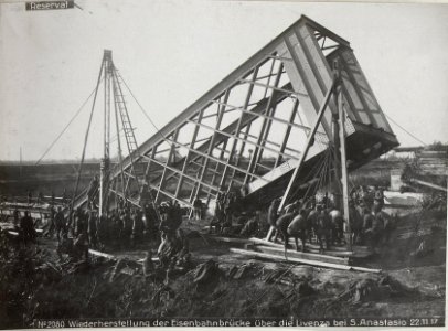 Wiederherstellung der Eisenbahnbrücke über die Livenza bei S.Anastasio 22.11.17 (BildID 15611388)