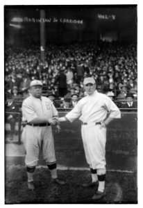 Wilbert Robinson, manager, Brooklyn NL & Bill Carrigan, manager, Boston AL at 1916 World Series (baseball) LCCN2014702918