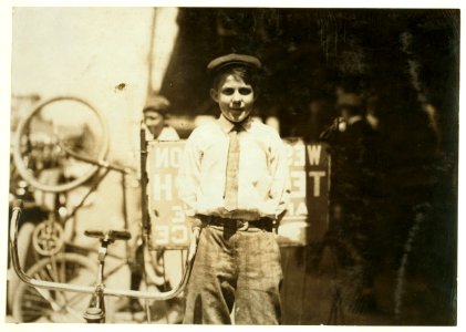 Wilbur Gold, Western Union Messenger -14, twelve years old; works until 11 P.M. usually, but all night when they are busy. (See report of L.W.H.) LOC nclc.03562